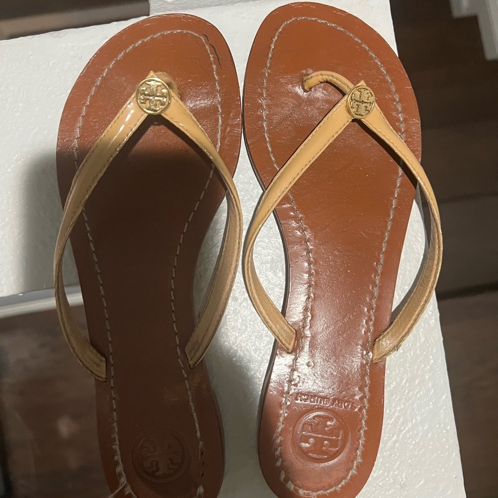 Tory Burch Flip Flops, nude. No box. Used